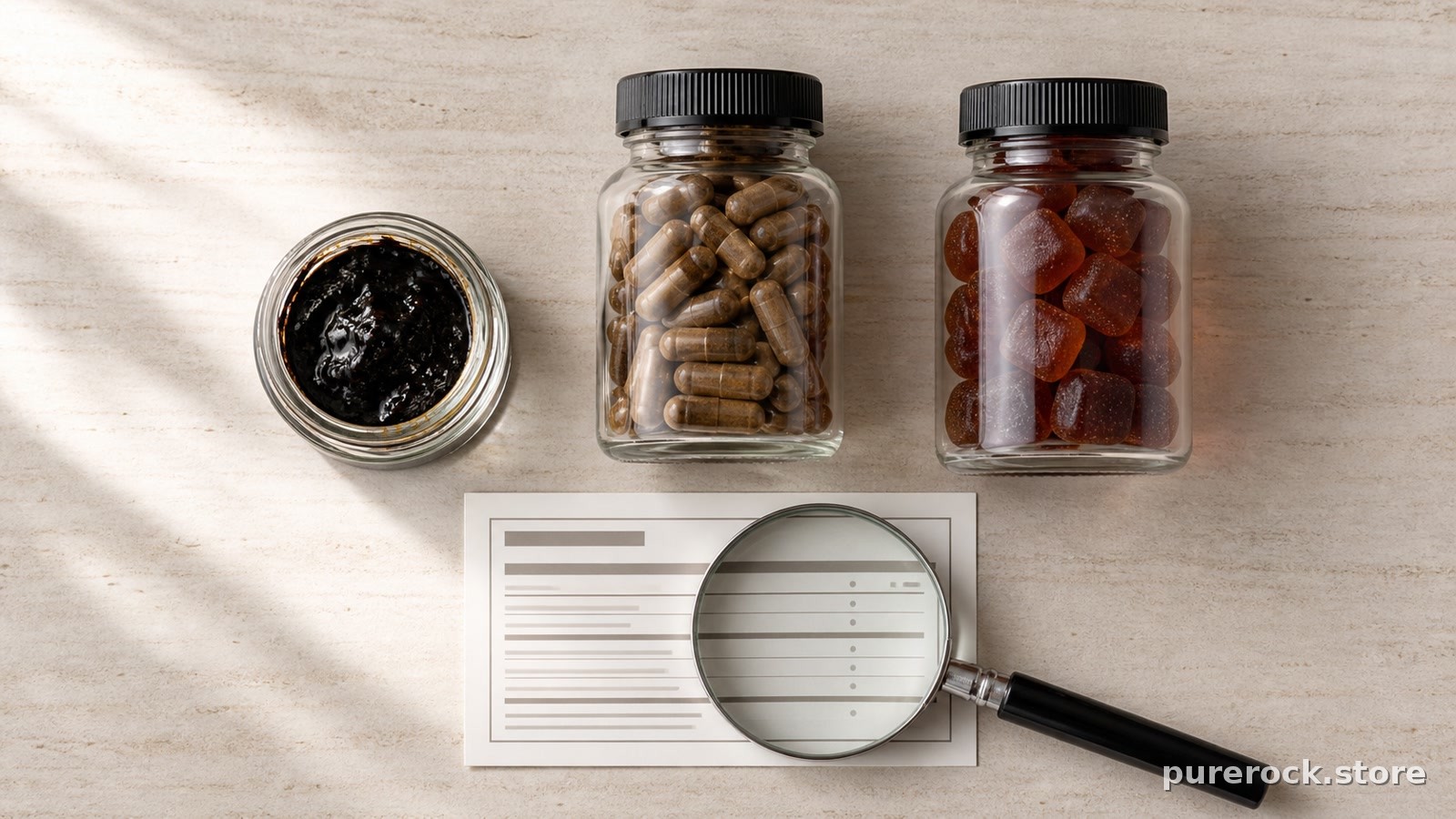 Evaluating a shilajit supplement label